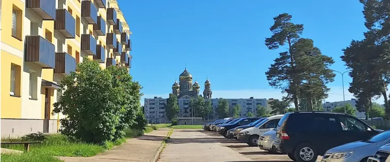 The approach to St Nicholas Naval Cathedral in Karosta, one of Liepāja’s most distinctive historic landmarks.