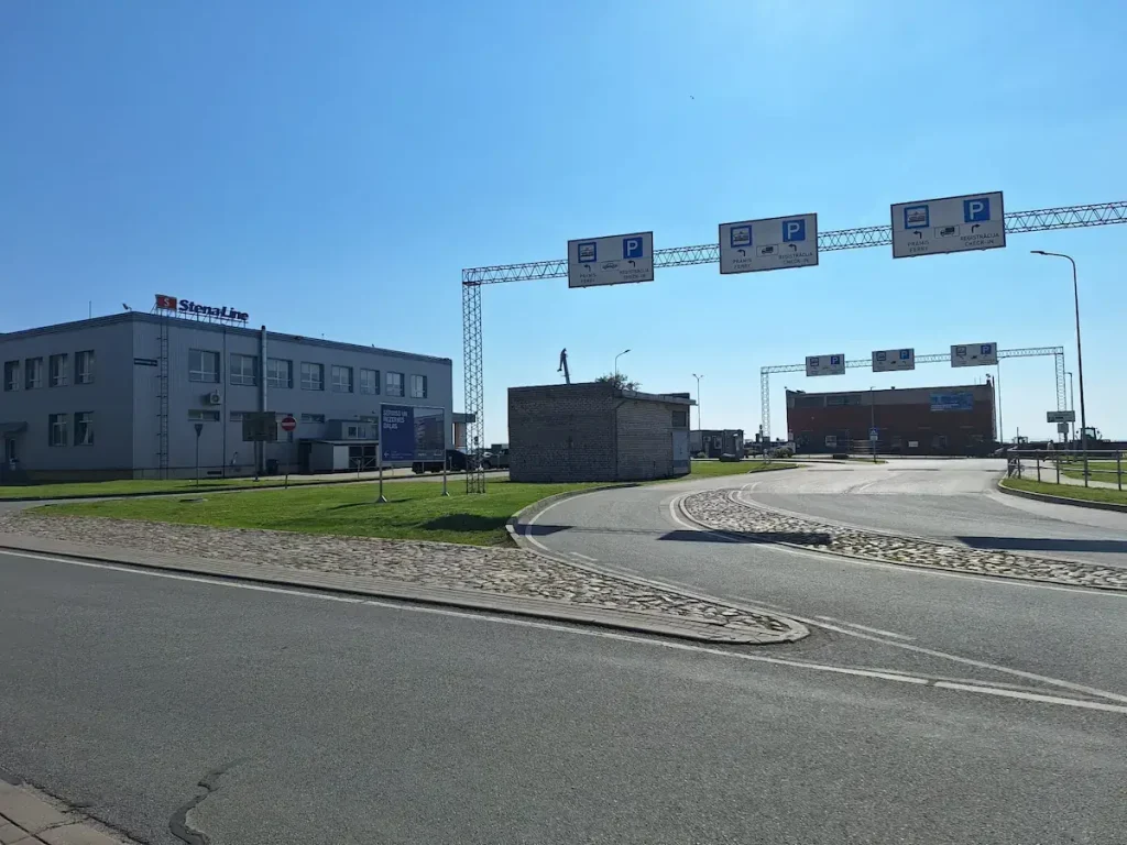 Liepāja ferry terminal entrance and port buildings