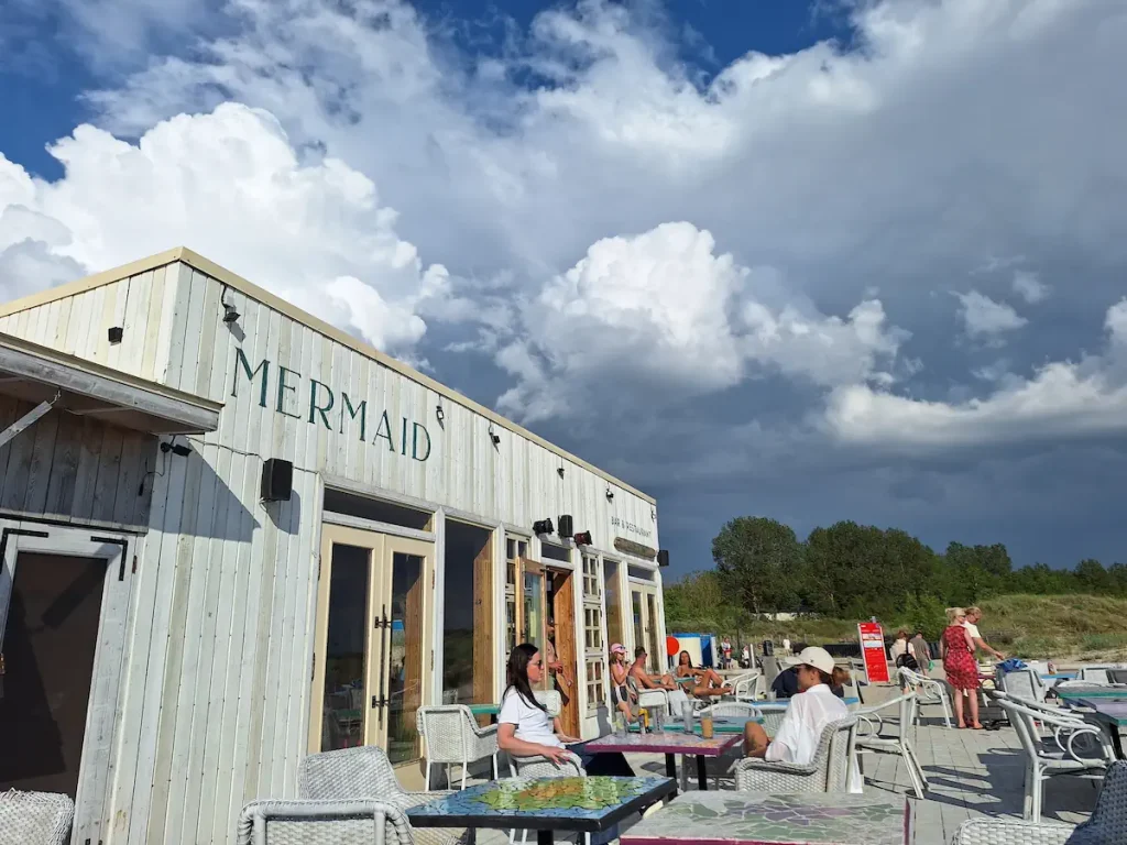 beach restaurant in Liepaja Mermaid at  the northern most end of Liepaja beach