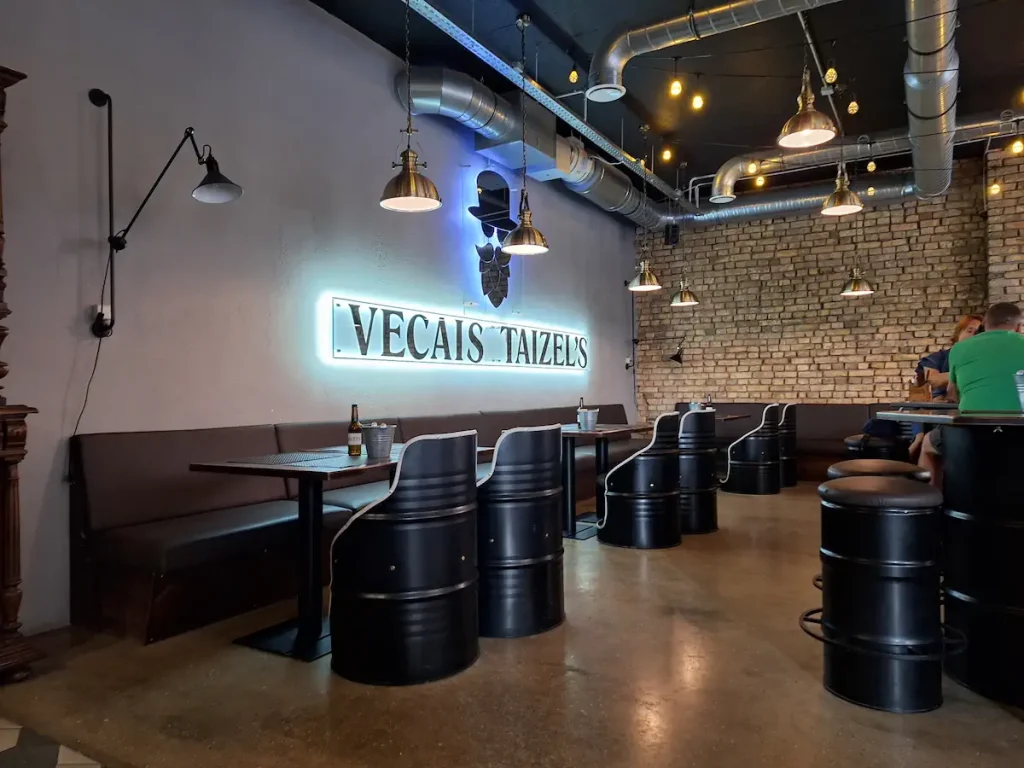 interior of vecais taizels that many say is one of the best restaurants in liepaja
